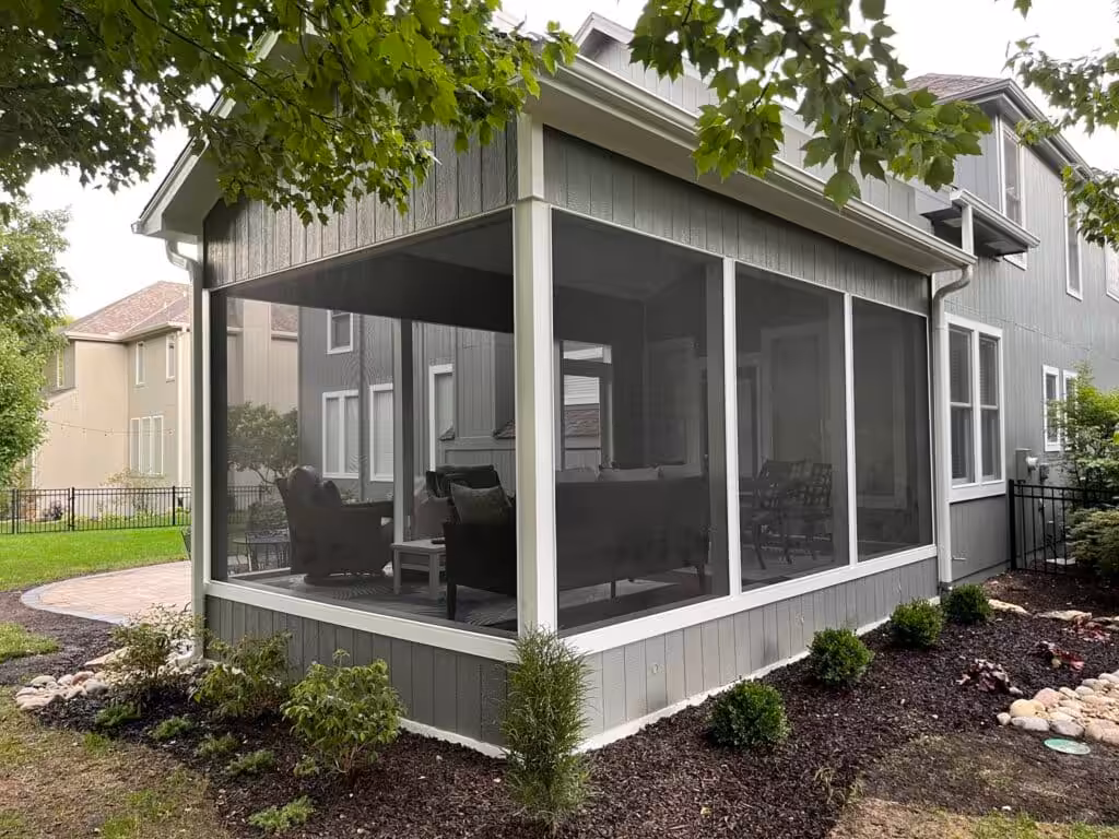 Screened porch built by Acumen Renovations in Kansas City