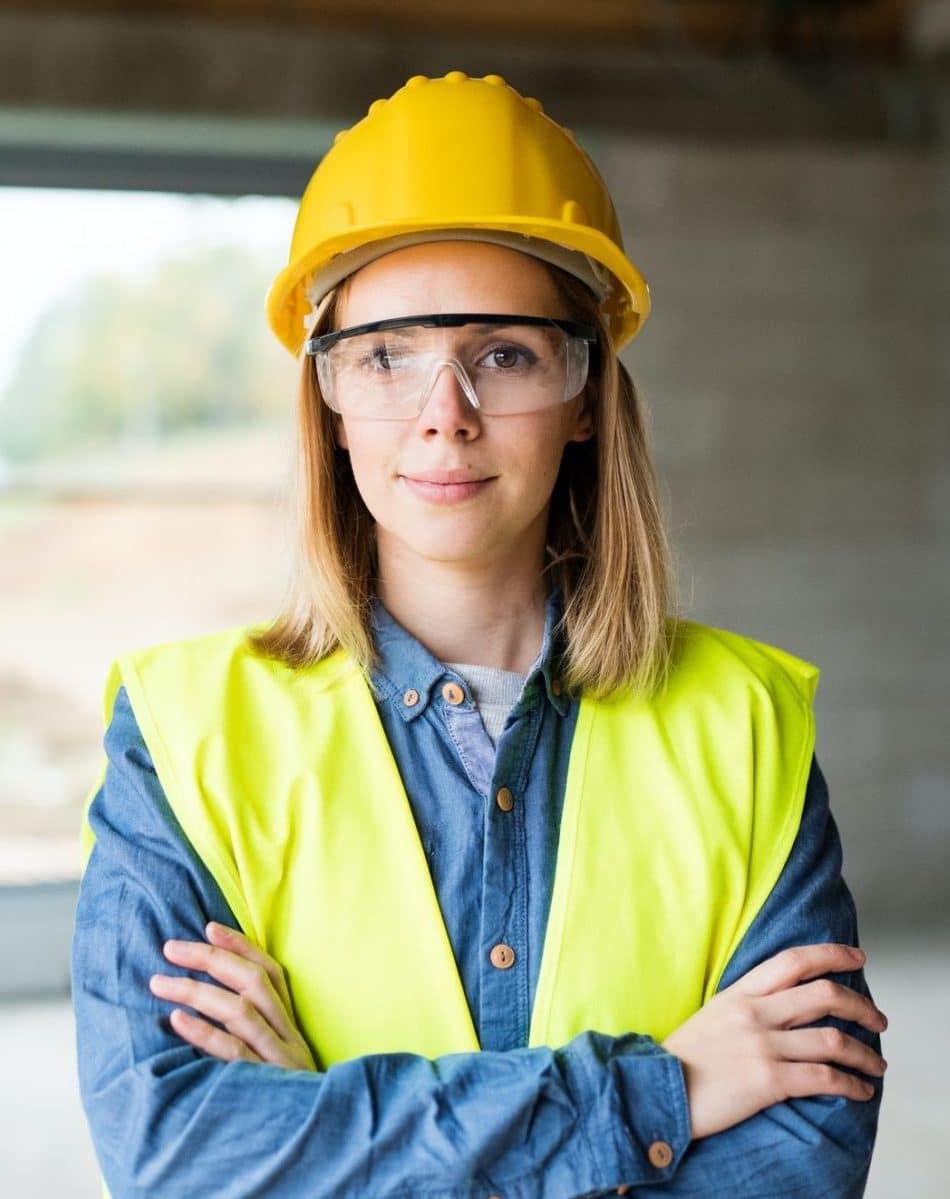 portrait of a women worker on site